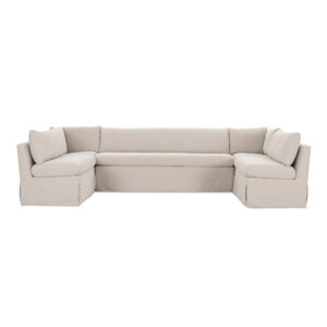 Fable Slipcover Dining Banquette U-Shape Beige 129 in. from Moe