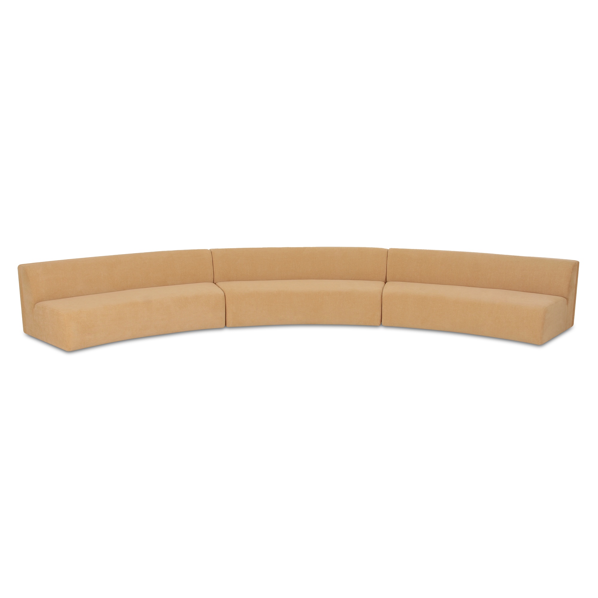 Naomi 3 Piece Concave Modular Sectional Golden Yellow