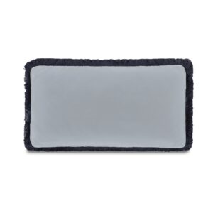 Yasmin Lumbar Cushion Light Blue Faux Mohair from Moe