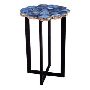 Azul Agate Accent Table Blue from Moe