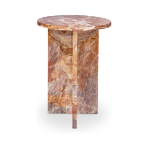 Grace Accent Table Orange Levante Marble from Moe