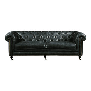 Birmingham Sofa Black Leather from Moe