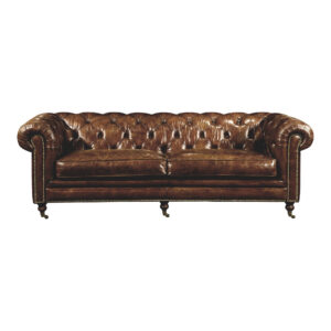 Birmingham Sofa Dark Brown Leather from Moe