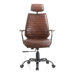 Executive Office Chair Dark Brown Leather from Moe