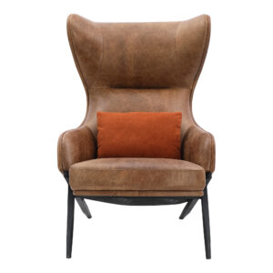 Amos Leather Accent Chair Open Road Brown from Moe