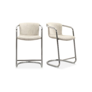 Freeman Chrome Frame Counter Stool Blended Cream - Set Of Two from Moe