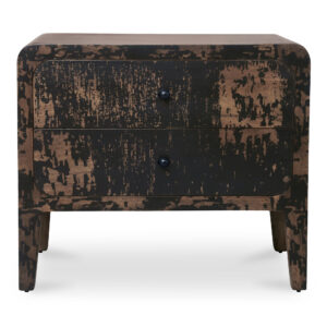 Iris Nightstand Distressed Black from Moe