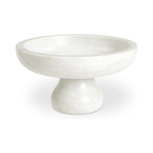 Palermo Pedestal Bowl White Marble from Moe