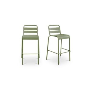 Kade Outdoor Bar Stool Green Set of Two from Moe