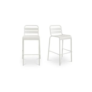 Kade Outdoor Bar Stool White Set of Two from Moe