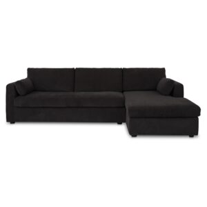 Burrow Sleeper Sectional With Storage Chaise Black Right from Moe