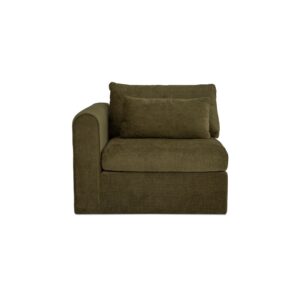 Swift Left Arm Facing Chair Dark Green from Moe