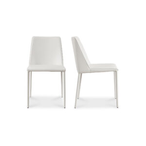 Nora Dining Chair White Vegan Leather - Set Of Two from Moe