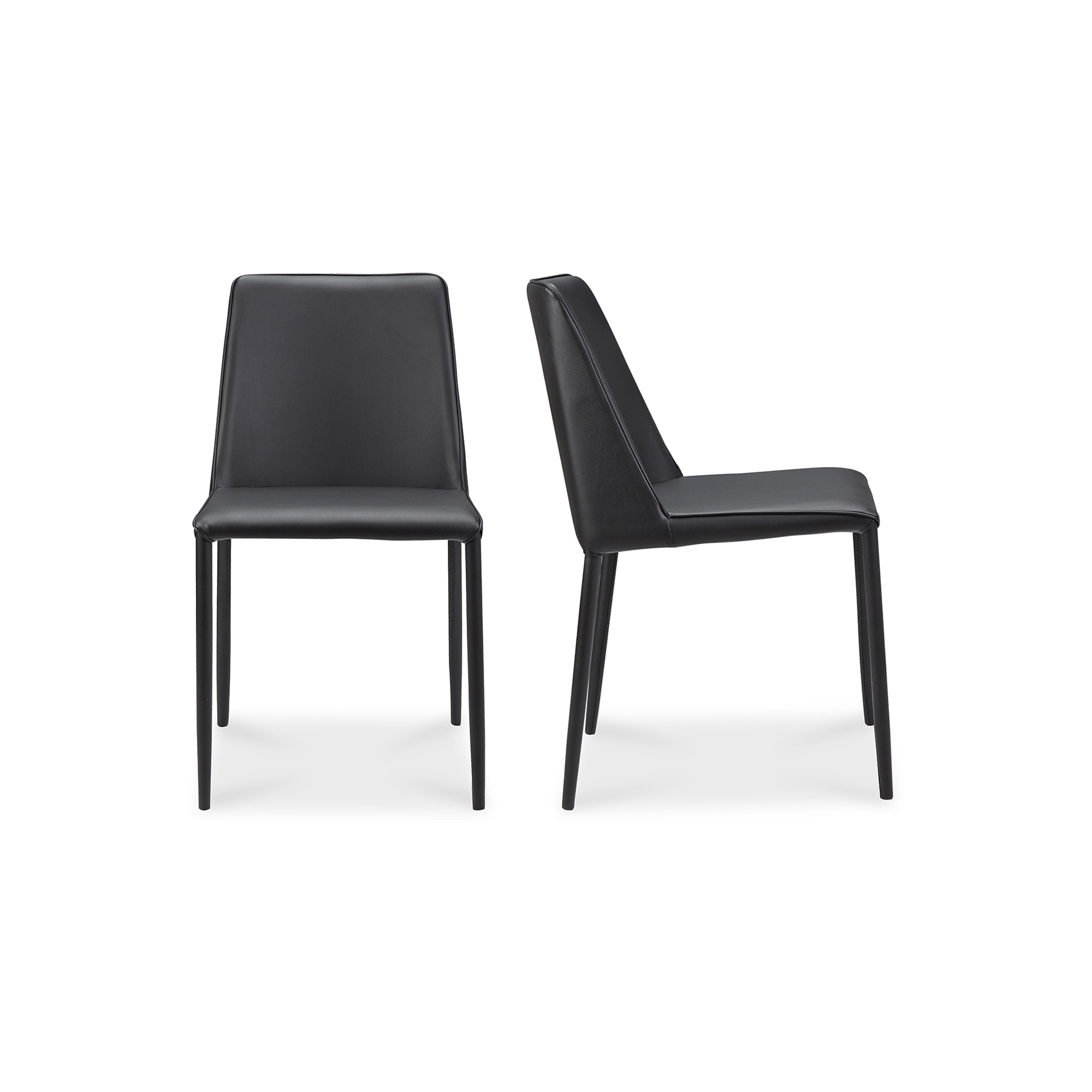 Nora Dining Chair Black Vegan Leather – Set Of Two