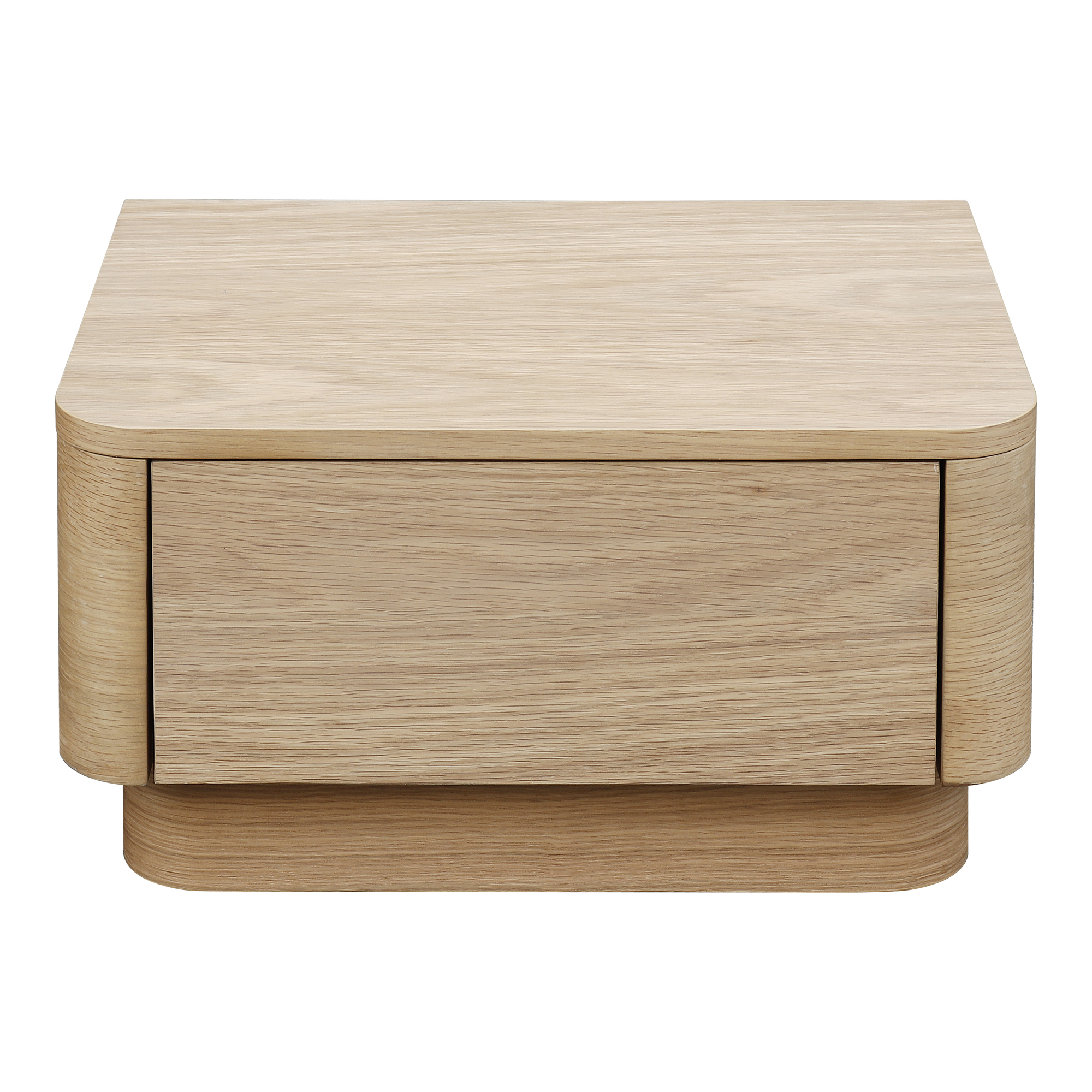 Round Off Small Nightstand Light Oak Brown