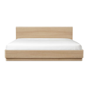 Round Off Queen Bed Light Oak Brown from Moe
