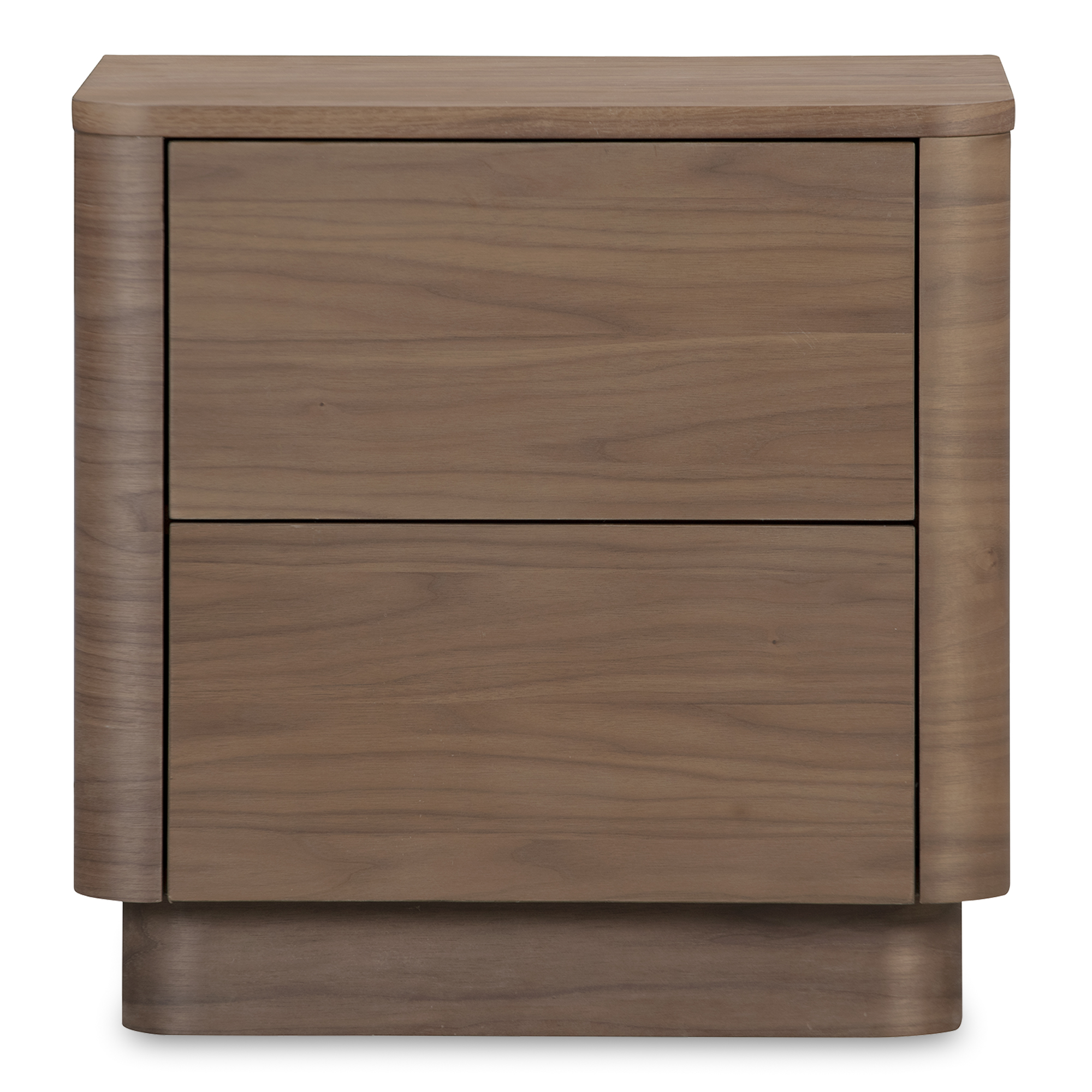 Round Off Tall Nightstand Walnut Brown