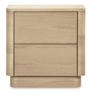 Round Off Tall Nightstand Natural Oak from Moe