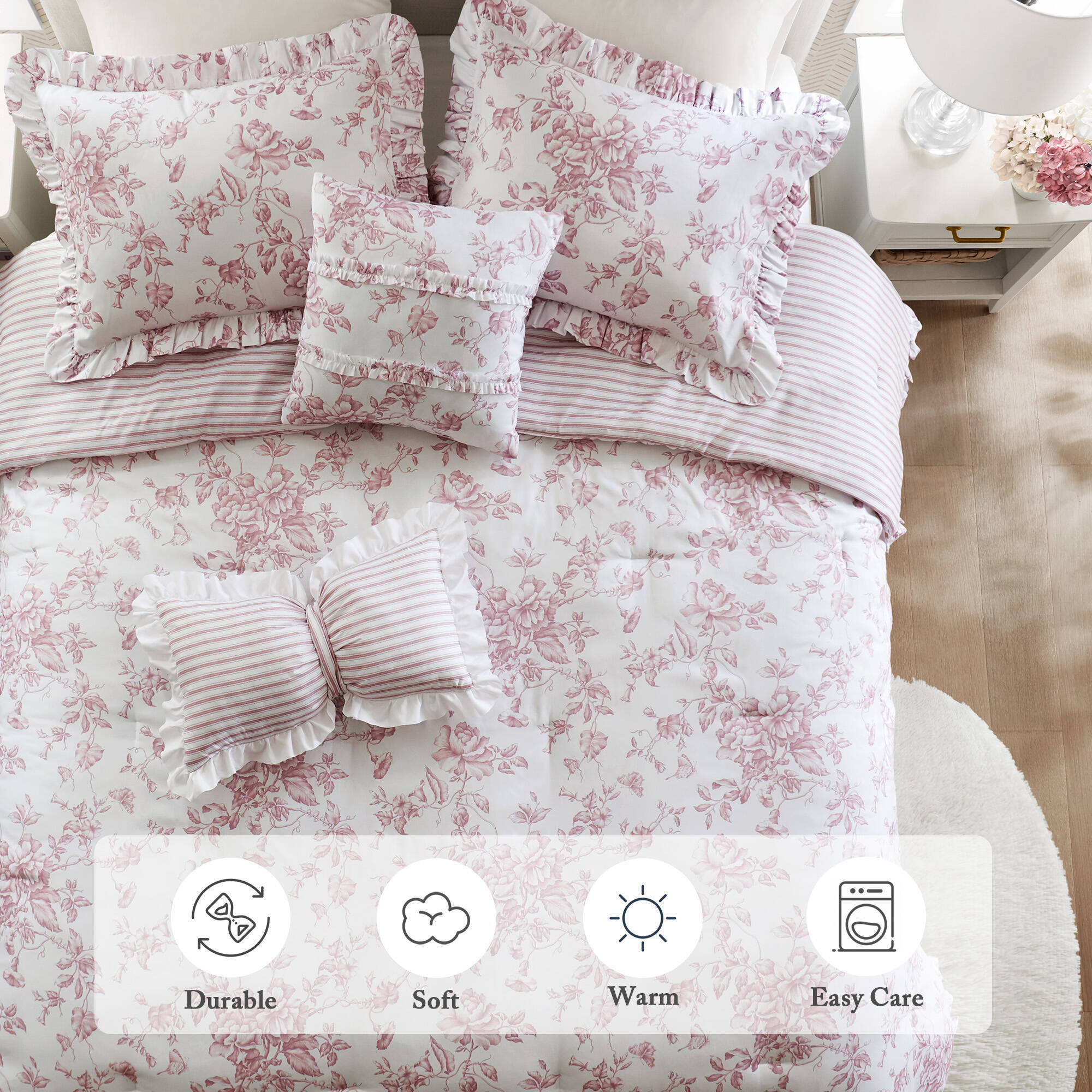 Adele Comforter Set with Decorative Pillows