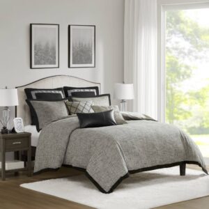 Reed Comforter Set from Madison Park Signature in  Gray. Reed Comforter Set from Madison Park Signature in  Gray. Reed Comforter Set from Madison Park Signature in  Gray. Reed Comforter Set from Madison Park Signature in  Gray. Reed Comforter Set from Madison Park Signature in  Gray.