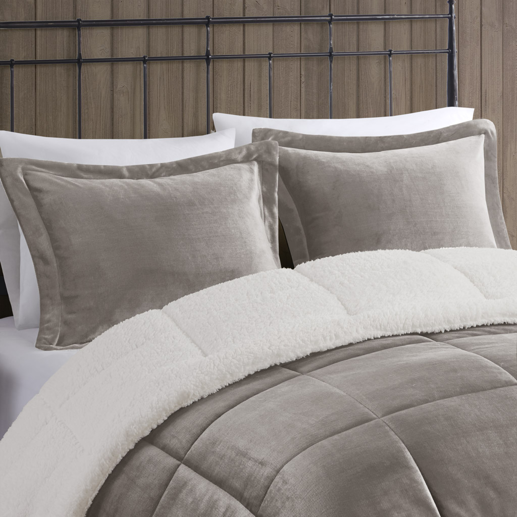 Alton Plush to Sherpa Down Alternative Comforter Set