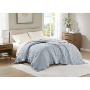 Windom Lightweight Down Alternative Blanket with Satin Trim from Madison Park in  Blue. Windom Lightweight Down Alternative Blanket with Satin Trim from Madison Park in  Blue. Windom Lightweight Down Alternative Blanket with Satin Trim from Madison Park in  Blue. Windom Lightweight Down Alternative Blanket with Satin Trim from Madison Park in  Blue. Windom Lightweight Down Alternative Blanket with Satin Trim from Madison Park in  Blue.