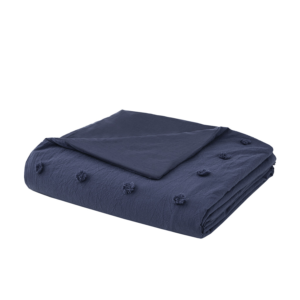 Brooklyn Cotton Jacquard Duvet Cover Set with Euro Shams and Throw Pillows