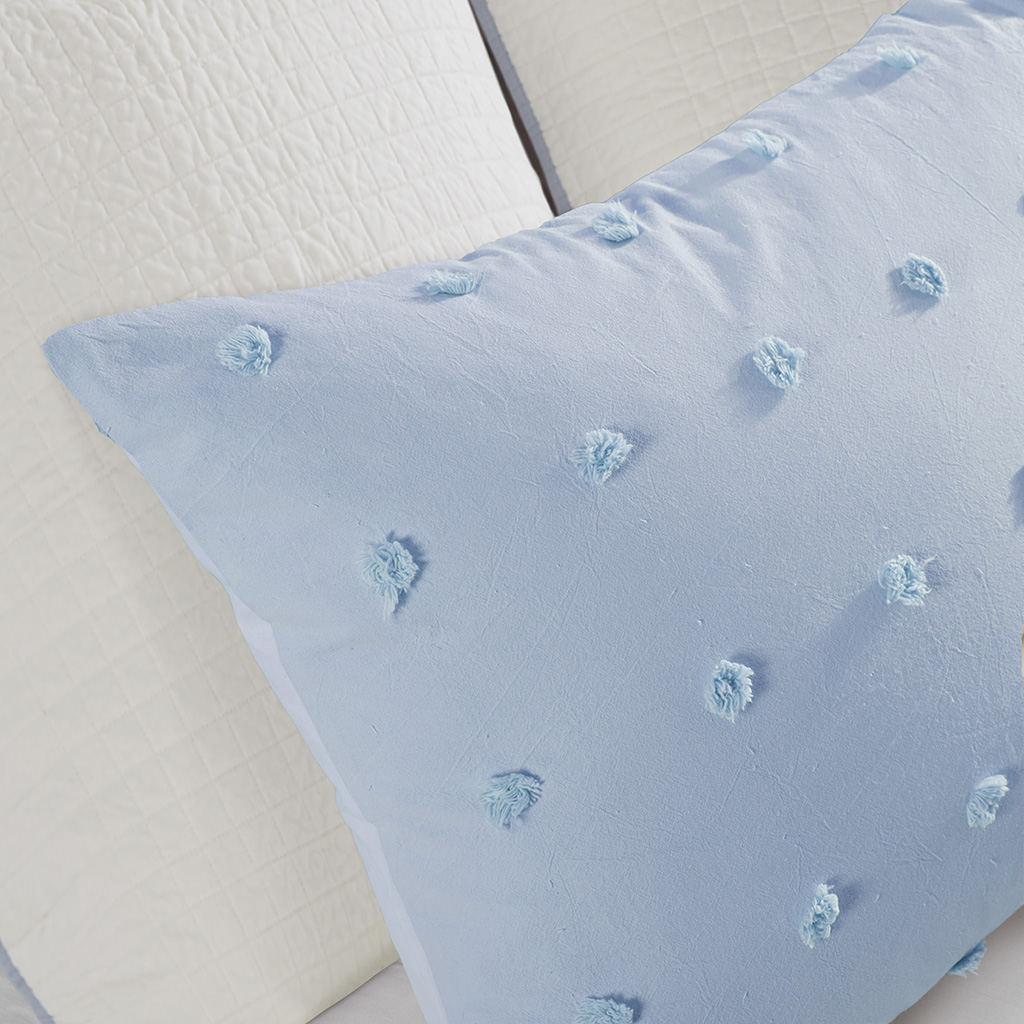 Brooklyn Cotton Jacquard Comforter Set with Euro Shams and Throw Pillows