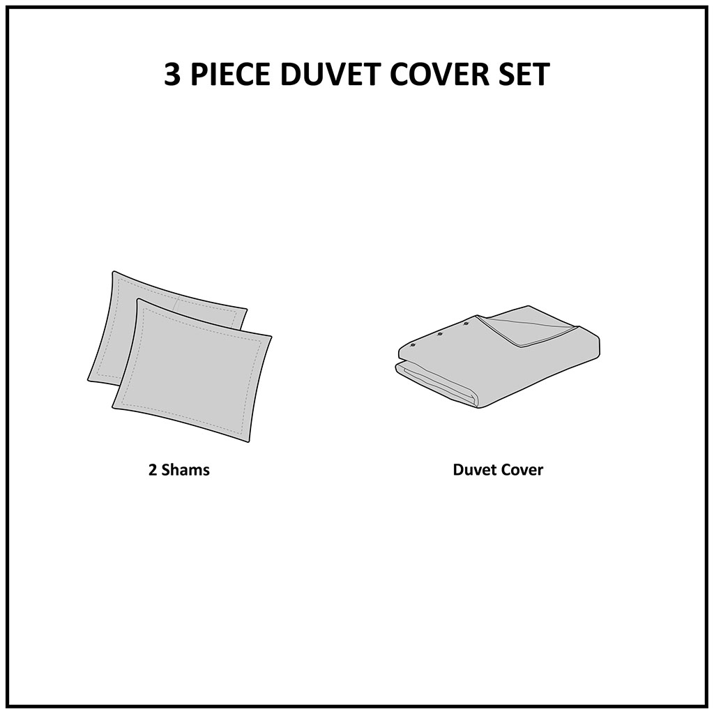 Mercer 3 Piece Cotton Chenille Duvet Cover Set