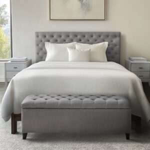 Shandra Tufted Top Upholstered Storage Bench from Madison Park in Grey. Shandra Tufted Top Upholstered Storage Bench from Madison Park in Grey. Shandra Tufted Top Upholstered Storage Bench from Madison Park in Grey. Shandra Tufted Top Upholstered Storage Bench from Madison Park in Grey. Shandra Tufted Top Upholstered Storage Bench from Madison Park in Grey.