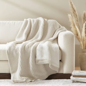 Rowan Waffle Knit Chenille Throw from Madison Park in  Ivory. Rowan Waffle Knit Chenille Throw from Madison Park in  Ivory. Rowan Waffle Knit Chenille Throw from Madison Park in  Ivory. Rowan Waffle Knit Chenille Throw from Madison Park in  Ivory. Rowan Waffle Knit Chenille Throw from Madison Park in  Ivory.