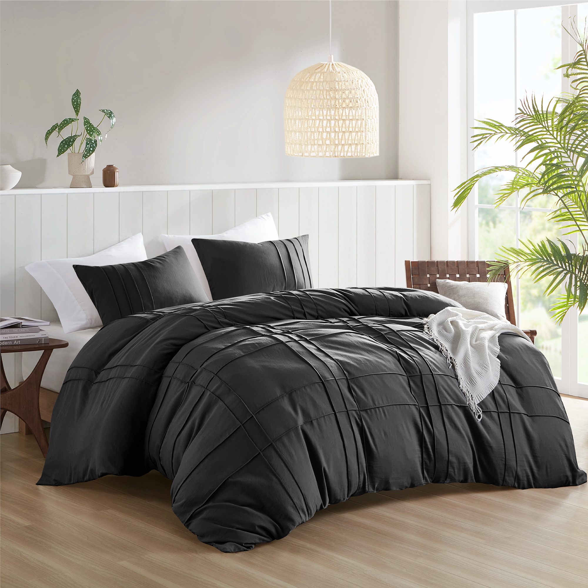 Walker Soft Washed Pleated Duvet Cover Set
