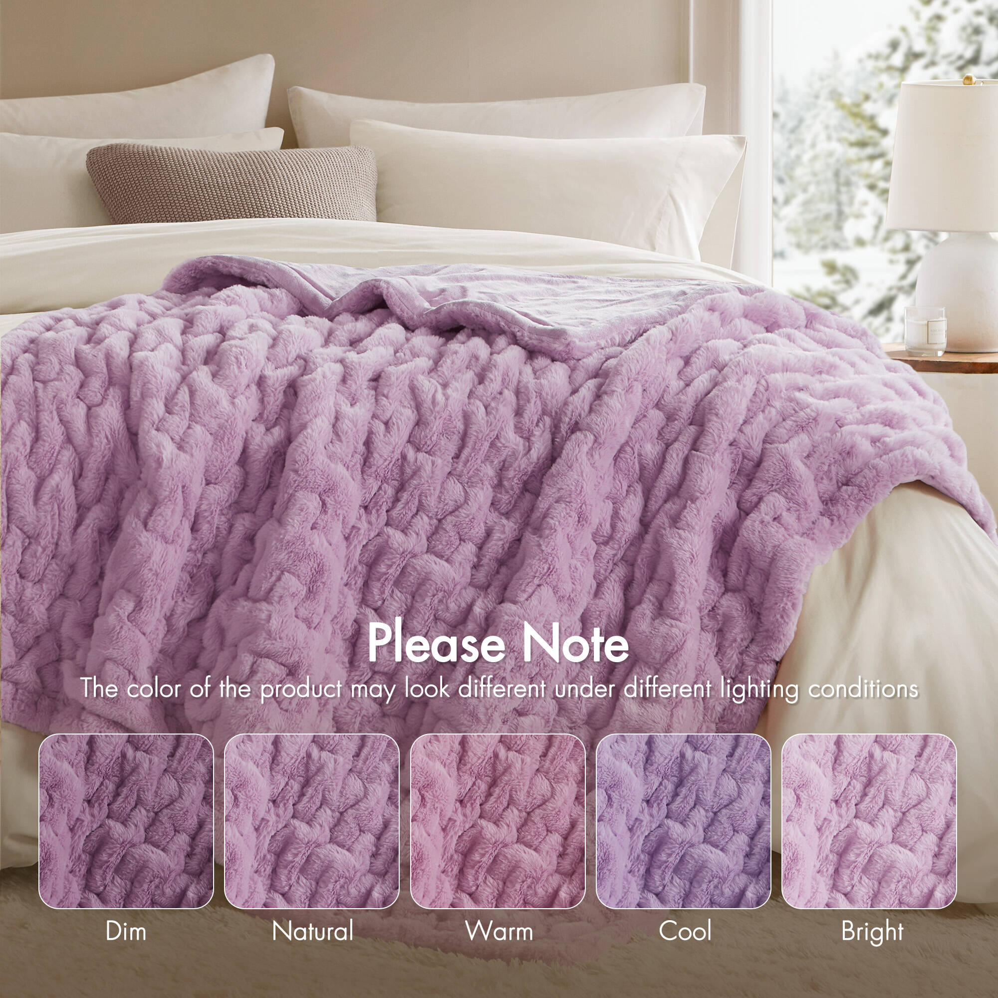Ruched Fur Throw