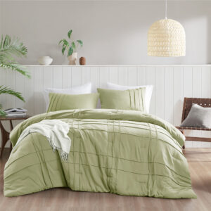 Walker Soft Washed Pleated Comforter Set from Comfort Spaces in  Sage. Walker Soft Washed Pleated Comforter Set from Comfort Spaces in  Sage. Walker Soft Washed Pleated Comforter Set from Comfort Spaces in  Sage. Walker Soft Washed Pleated Comforter Set from Comfort Spaces in  Sage. Walker Soft Washed Pleated Comforter Set from Comfort Spaces in  Sage.