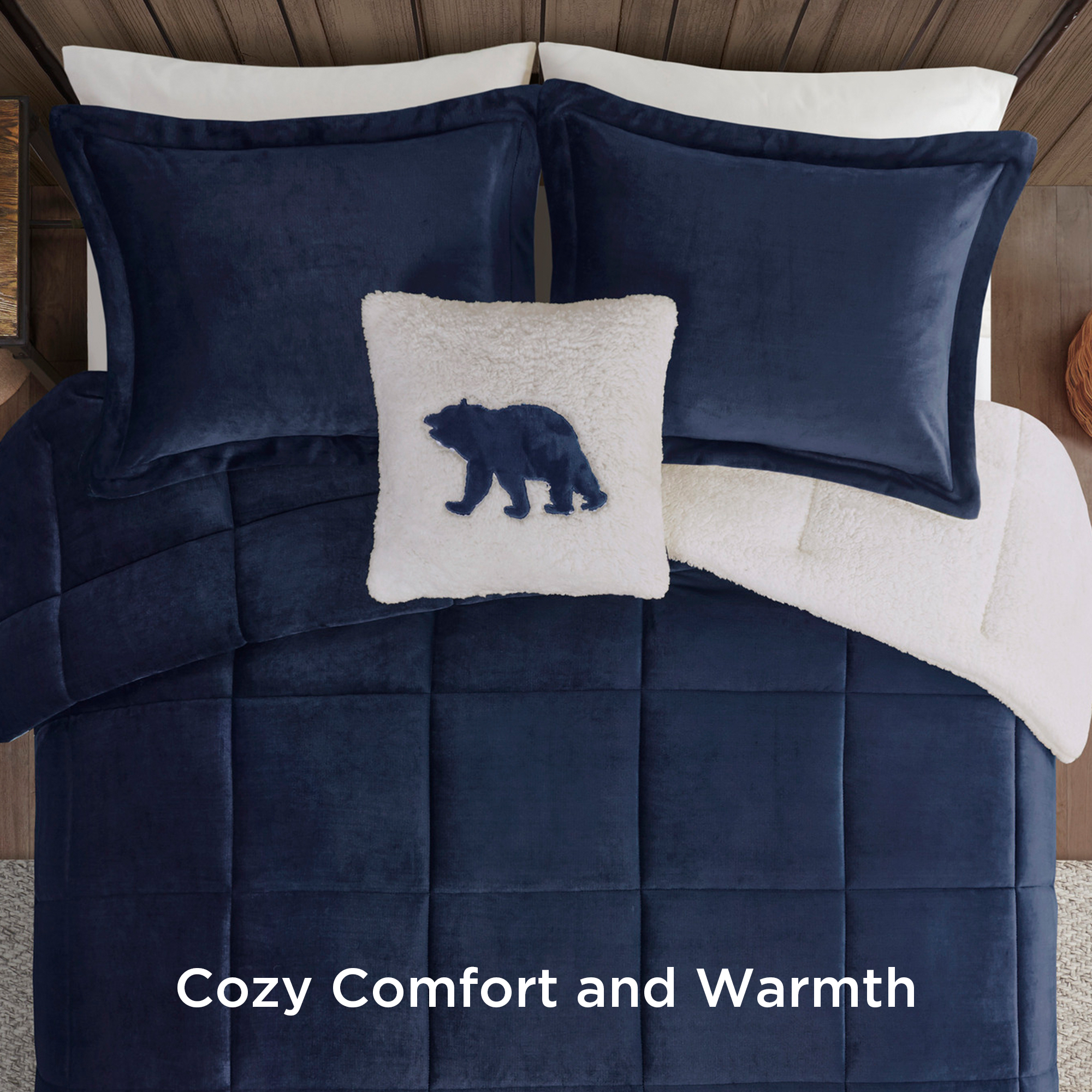 Alton Plush to Sherpa Down Alternative Comforter Set