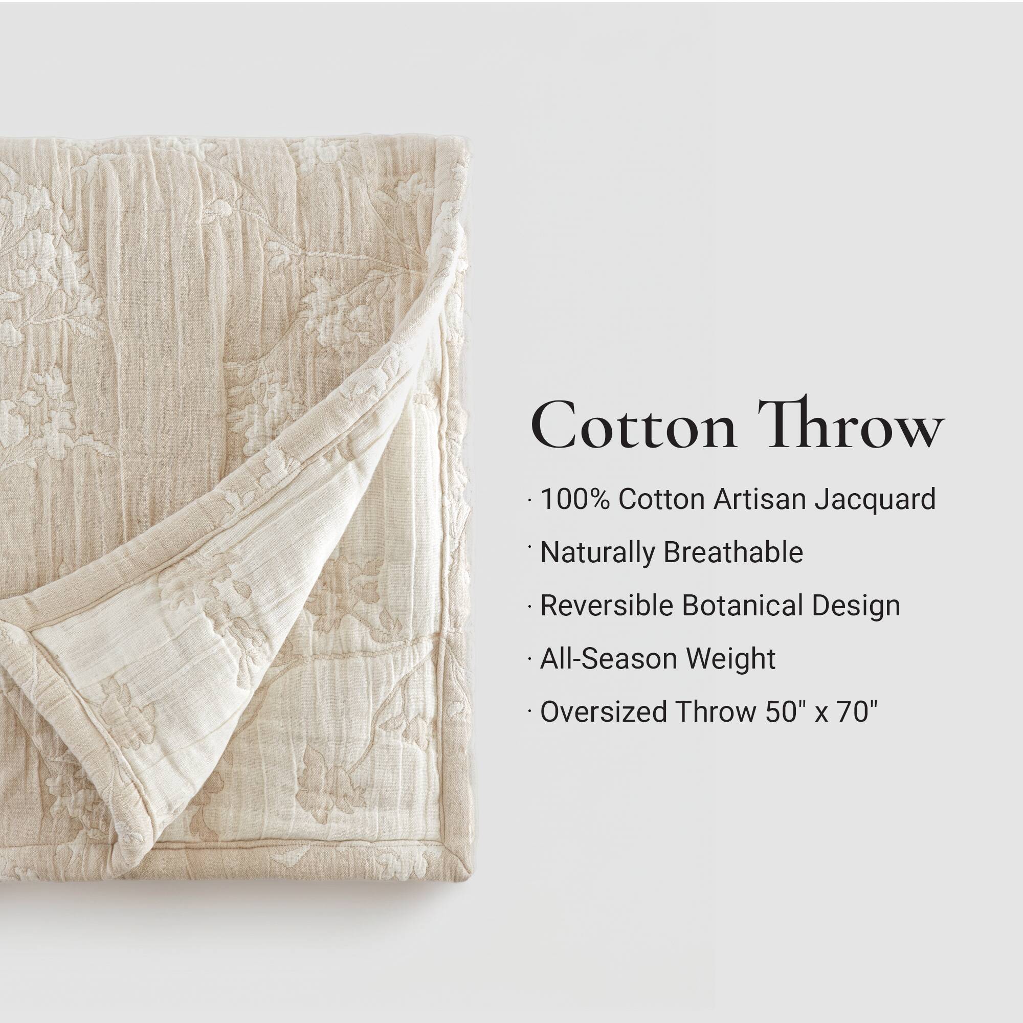 Catalina Botanical Cotton Jacquard Throw