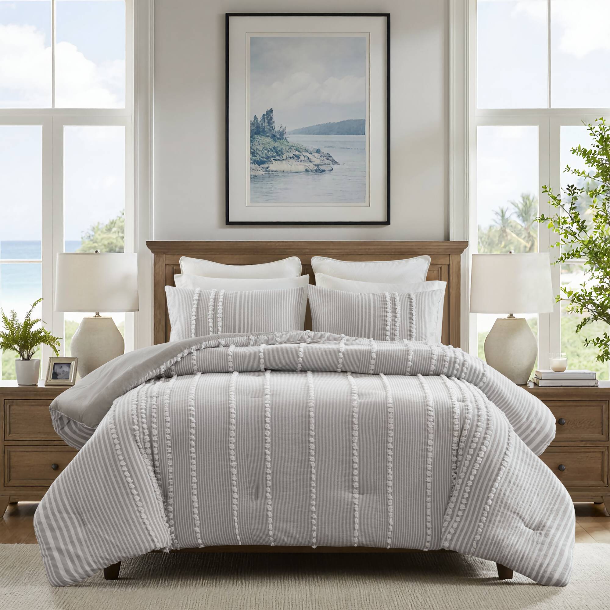 Anslee 3 Piece Cotton Yarn Dyed Comforter Set