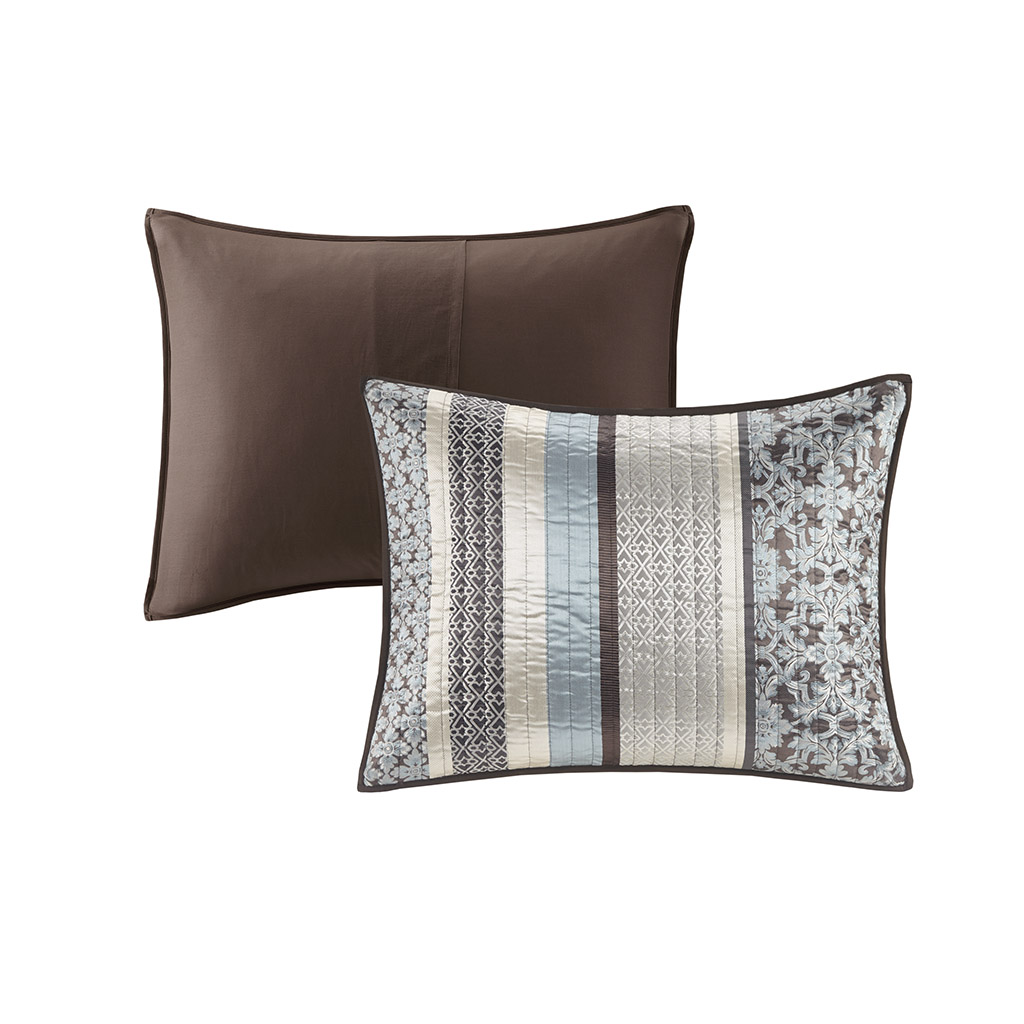 Princeton 5 Piece Jacquard Quilt Set with Throw Pillows