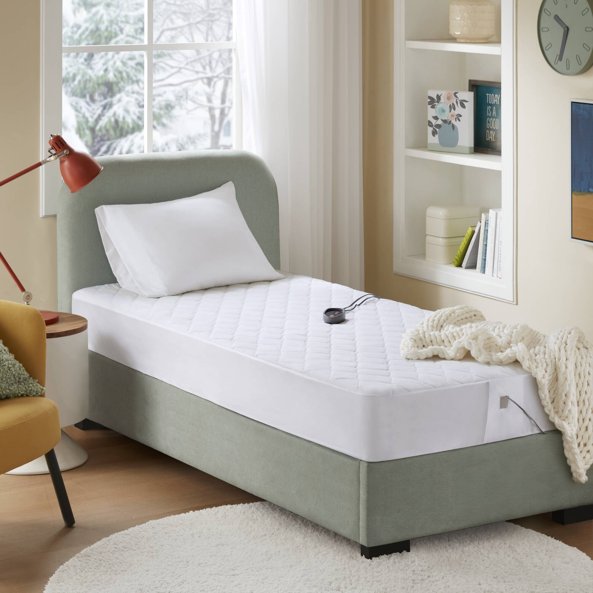 Cotton Blend Heated Mattress Pad
