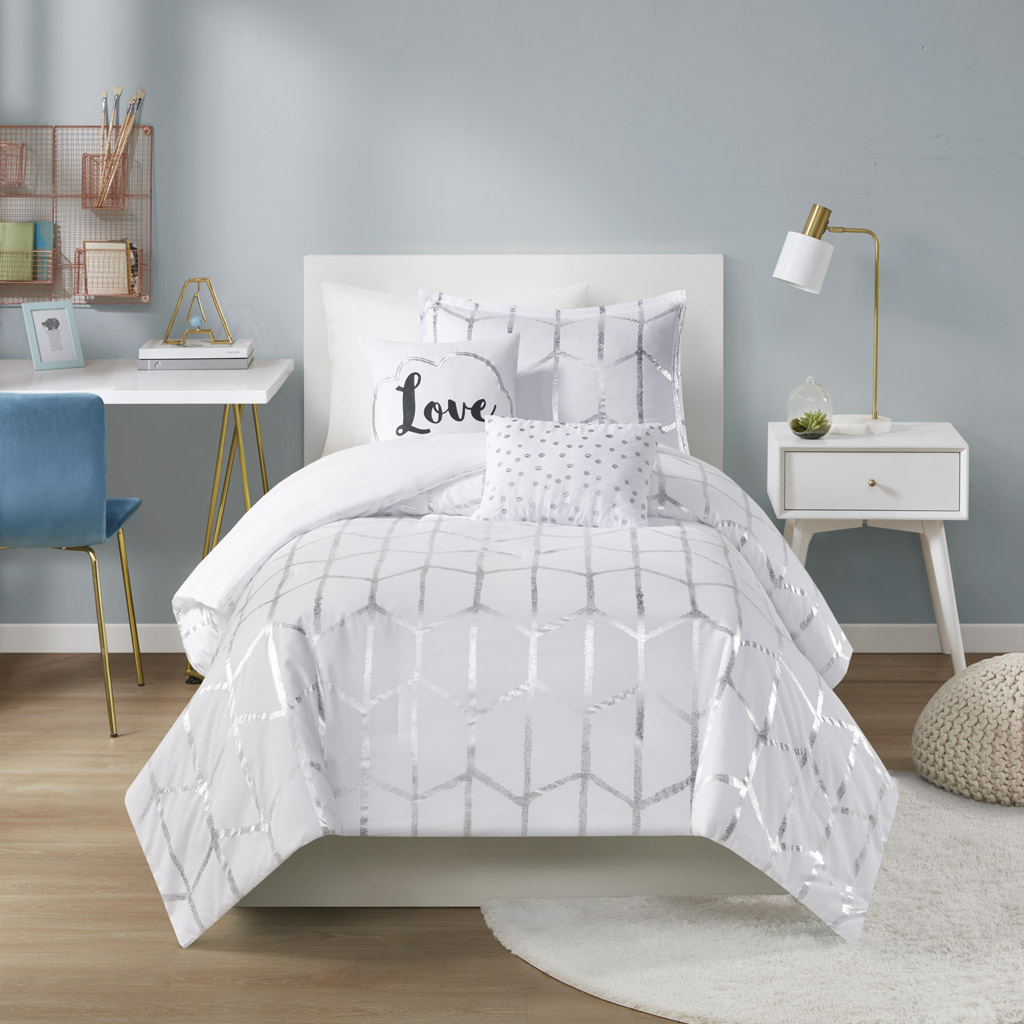 Raina Metallic Printed Comforter Set