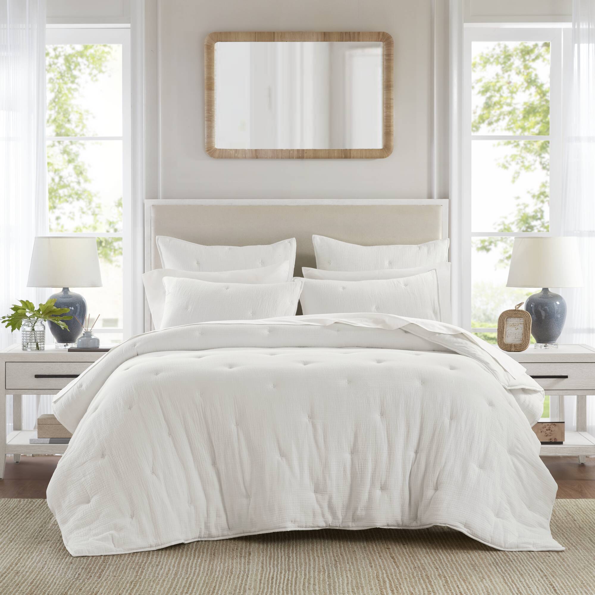 Breeze cotton gauze embroidered Quilt Set