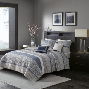 Rhapsody 6 Piece Reversible Jacquard Quilt Set with Throw Pillows from Madison Park in  Navy. Rhapsody 6 Piece Reversible Jacquard Quilt Set with Throw Pillows from Madison Park in  Navy. Rhapsody 6 Piece Reversible Jacquard Quilt Set with Throw Pillows from Madison Park in  Navy. Rhapsody 6 Piece Reversible Jacquard Quilt Set with Throw Pillows from Madison Park in  Navy. Rhapsody 6 Piece Reversible Jacquard Quilt Set with Throw Pillows from Madison Park in  Navy.