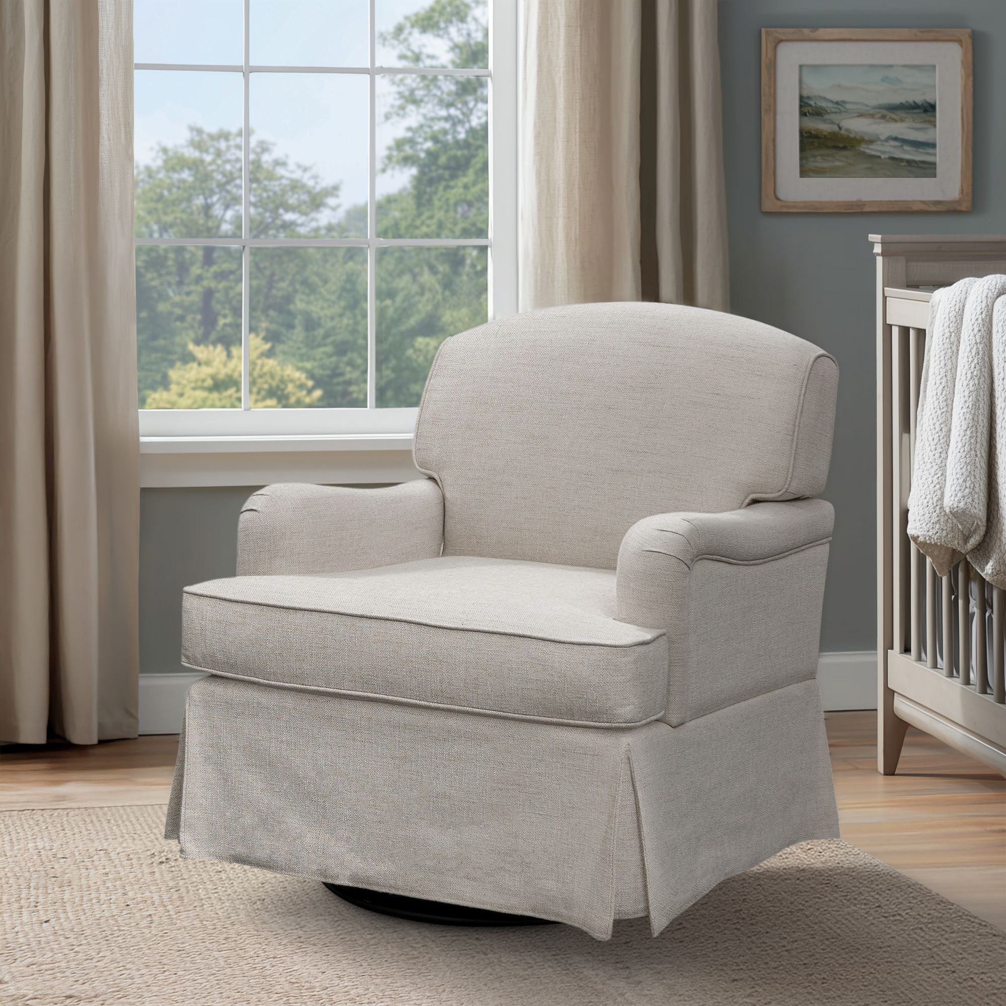 Melody Swivel Glider Skirted ArmChair