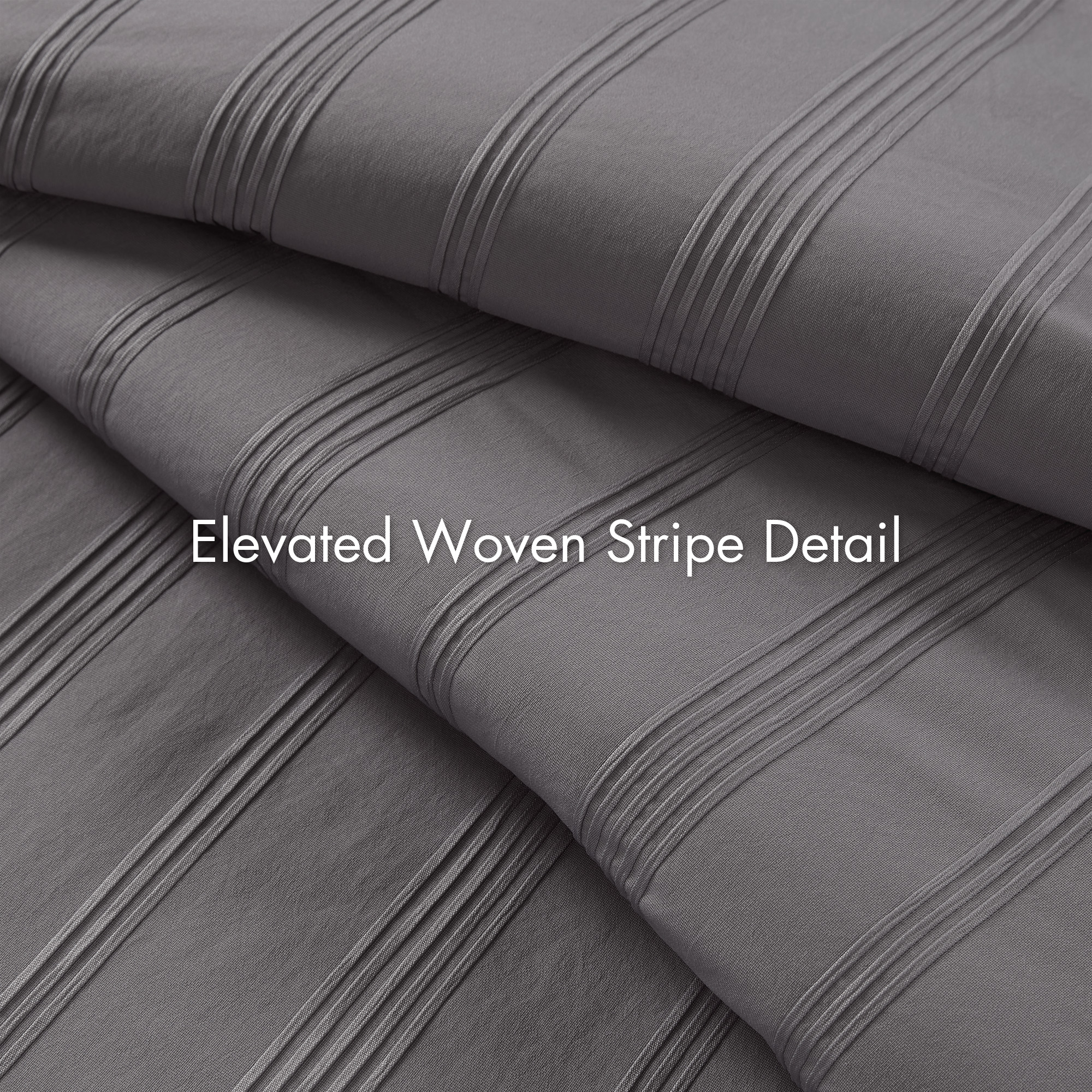 Logan Striped Reversible Pintuck Pleated Comforter Set