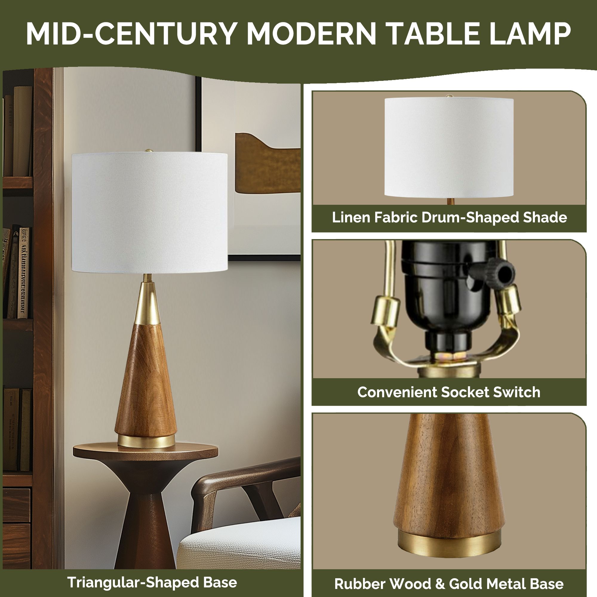 Chrislie Triangular Table Lamp