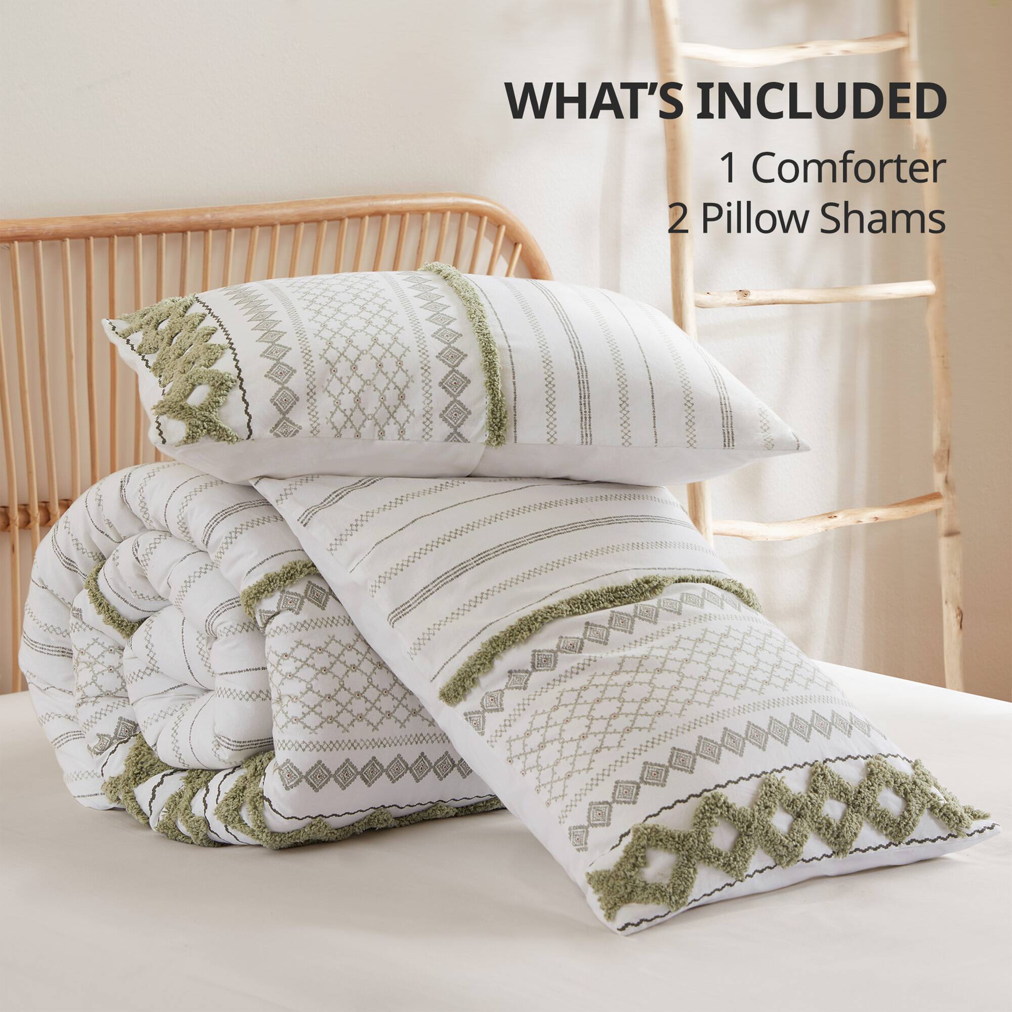 Imani Cotton Printed Comforter Set with Chenille
