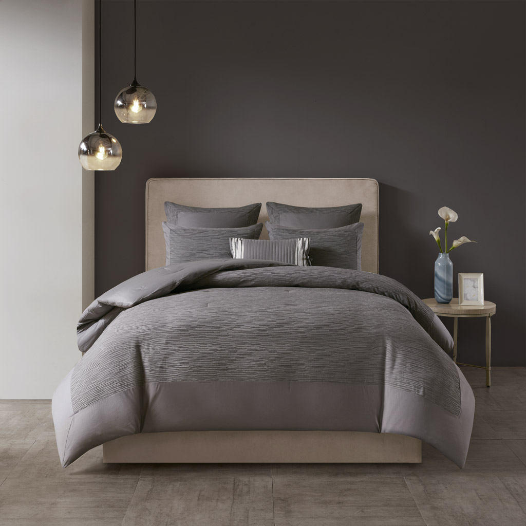 Hanae Cotton Blend Yarn Dyed 3 Piece Comforter Set