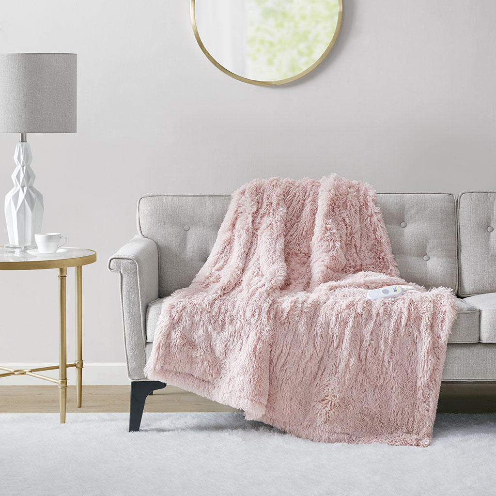 Malea Shaggy Faux Fur Heated Throw