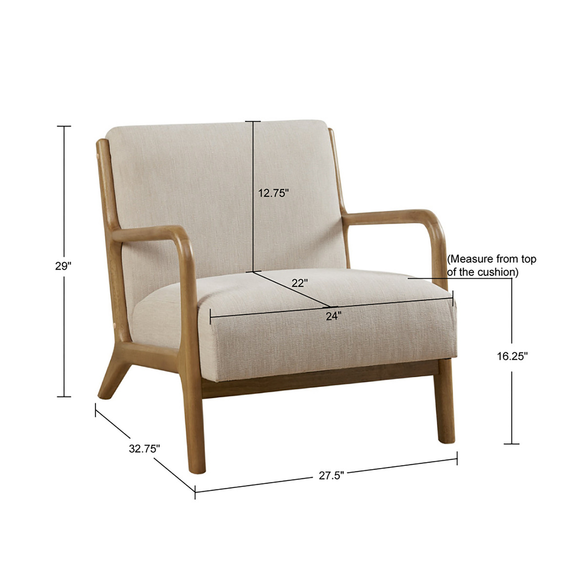 Novak Mid-Century Modern Accent Armchair