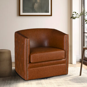 Capstone 360-degree Swivel Barrel chair with Tufting and Nail heads from Madison Park in  Brown. Capstone 360-degree Swivel Barrel chair with Tufting and Nail heads from Madison Park in  Brown. Capstone 360-degree Swivel Barrel chair with Tufting and Nail heads from Madison Park in  Brown. Capstone 360-degree Swivel Barrel chair with Tufting and Nail heads from Madison Park in  Brown. Capstone 360-degree Swivel Barrel chair with Tufting and Nail heads from Madison Park in  Brown.